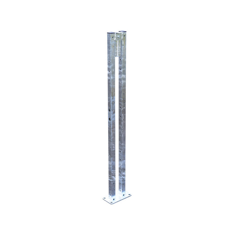 Poteau arrière sur platine avec butée de cloison pour cases à veaux PM et GM Poteau arrière sur platine avec butée de cloison pour cases à veaux PM et GM