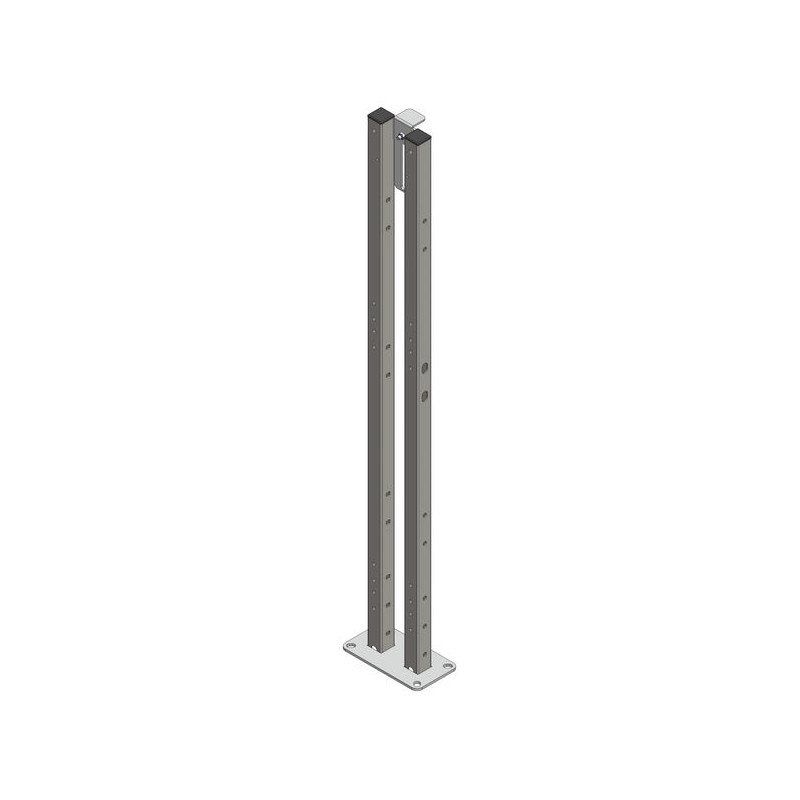 Poteau arrière sur platine avec butée de cloison pour cases à veaux PM et GM Poteau arrière sur platine avec butée de cloison pour cases à veaux PM et GM