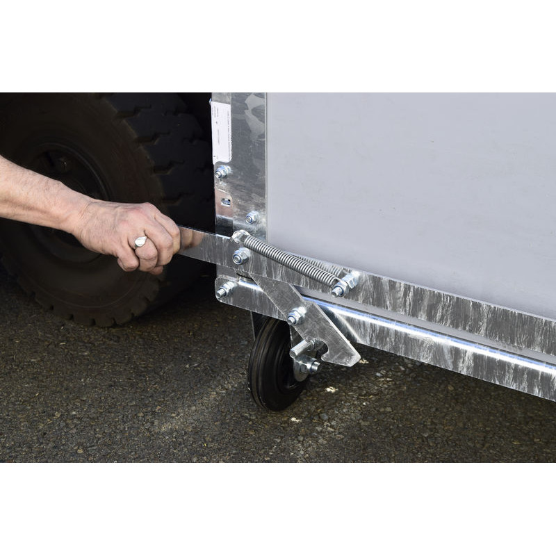 Mécanisme basculant pour fond caillebotis de box à veau roulant STANDARD - Modèle DUO