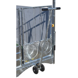 Chariot pivot 2 roues pour déplacement des boxes à veau roulant XL HYGIENE PRO et STANDARD