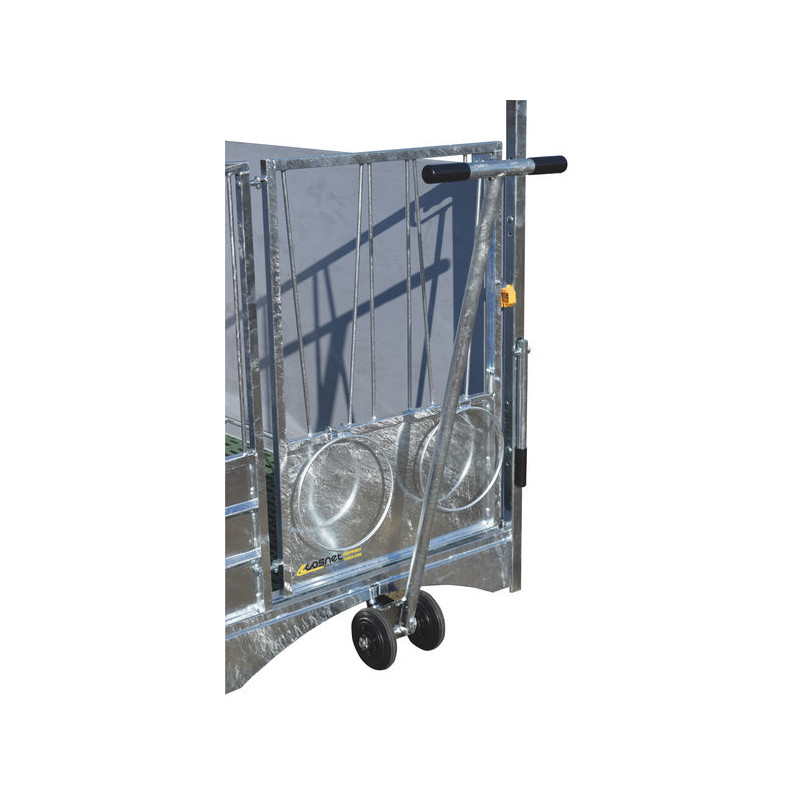 Chariot pivot 2 roues pour déplacement des boxes à veau roulant XL HYGIENE PRO et STANDARD
