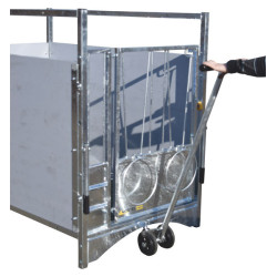 Chariot pivot 2 roues pour déplacement des boxes à veau roulant XL HYGIENE PRO et STANDARD