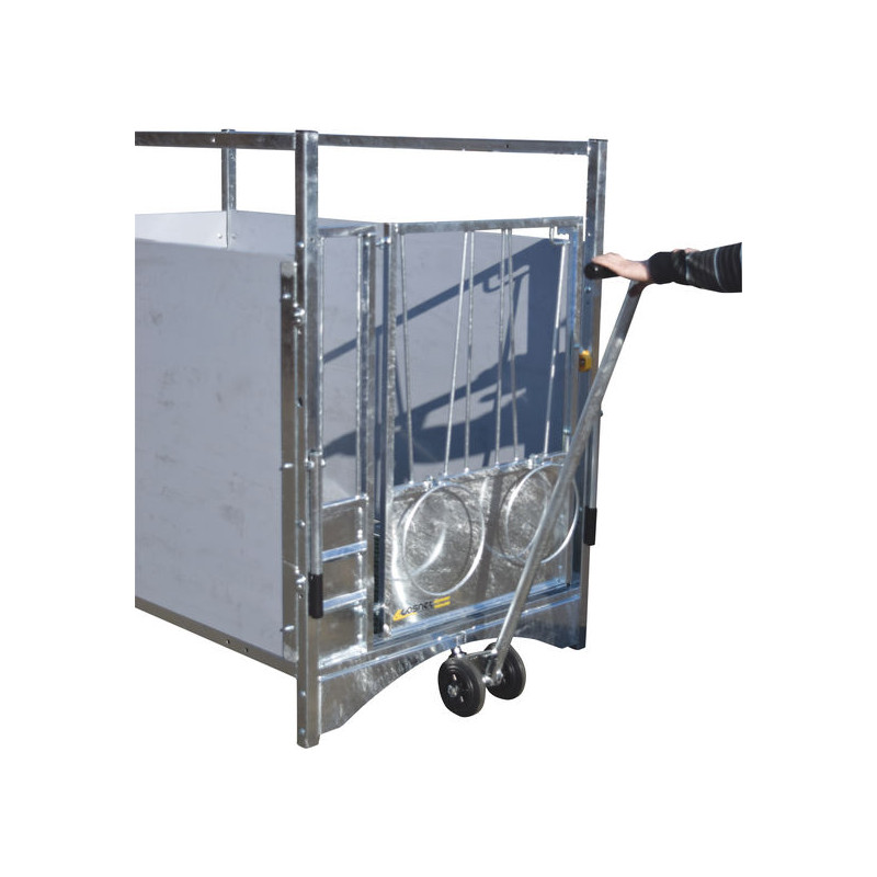 Chariot pivot 2 roues pour déplacement des boxes à veau roulant XL HYGIENE PRO et STANDARD