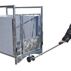 Chariot pivot 2 roues pour déplacement des boxes à veau roulant XL HYGIENE PRO et STANDARD