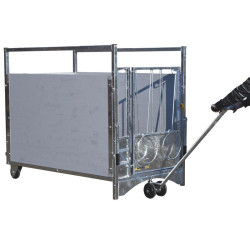 Chariot pivot 2 roues pour déplacement des boxes à veau roulant XL HYGIENE PRO et STANDARD