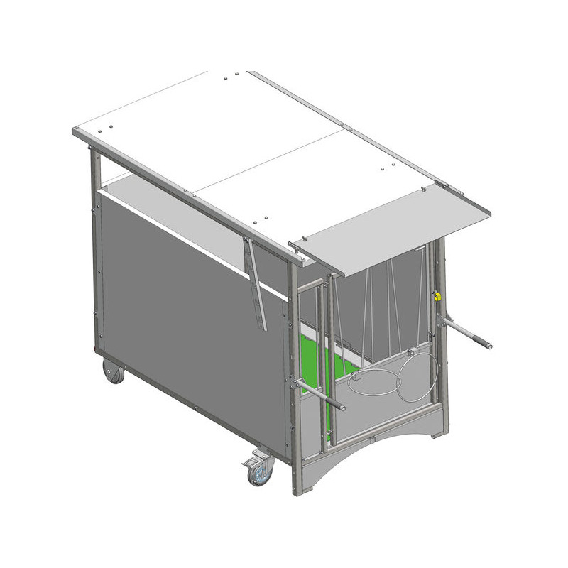 Casquette repliable pour toiture de box à veau roulant PRO et Standard