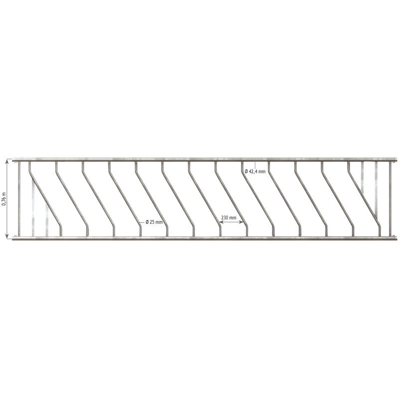 Panneau d’alimentation libre-service oblique JUNIOR Ø 42,4 mm 12 places/4 m