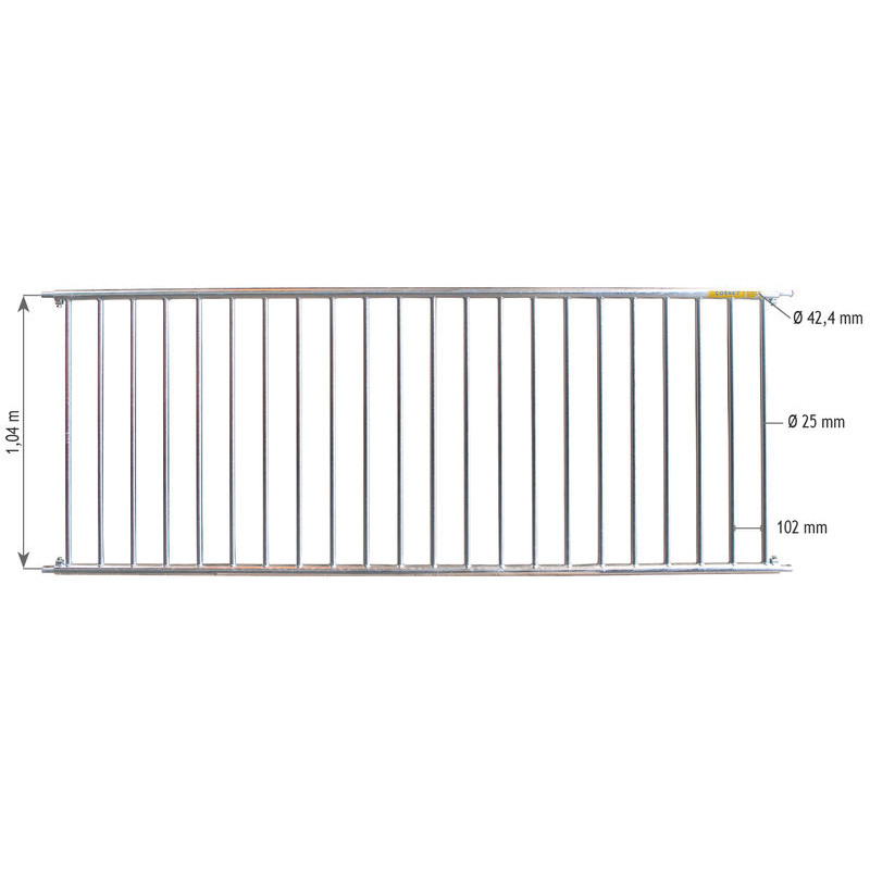 Cloison de séparation barreaudée Ø 42,4 mm - Long. 3 m