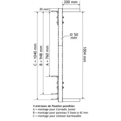 Embout réglable pour cloison barreaudée Ø 42,4 mm Embout réglable pour cloison barreaudée Ø 42,4 mm