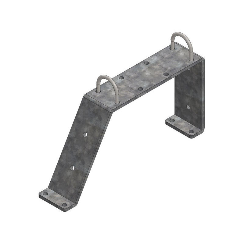 Support de fixation au sol incline pour bat-flanc de logette