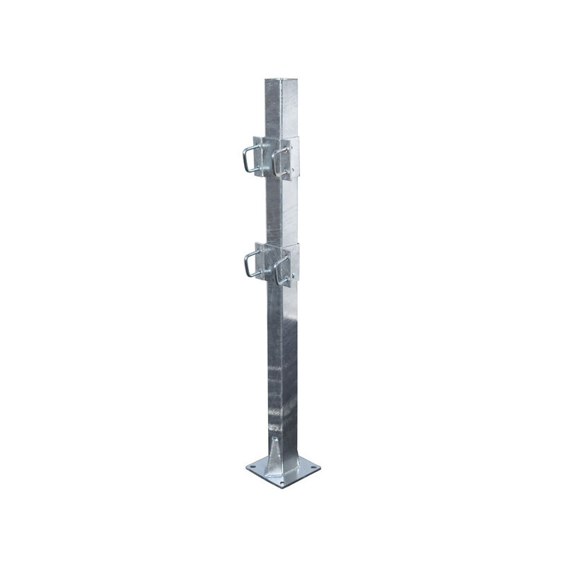 Bride de fixation avec 4 étriers carré de 60 mm pour poteau carré 80x80 mm