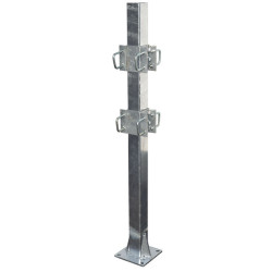 Bride de fixation avec 8 étriers carré de 60 mm pour poteau carré 80x80 mm
