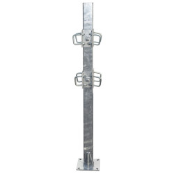 Bride de fixation avec 8 étriers carré de 60 mm pour poteau carré 80x80 mm