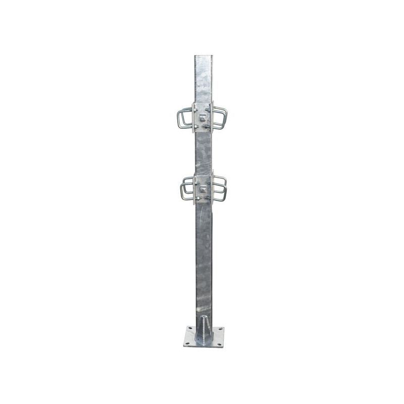Bride de fixation avec 8 étriers carré de 60 mm pour poteau carré 80x80 mm