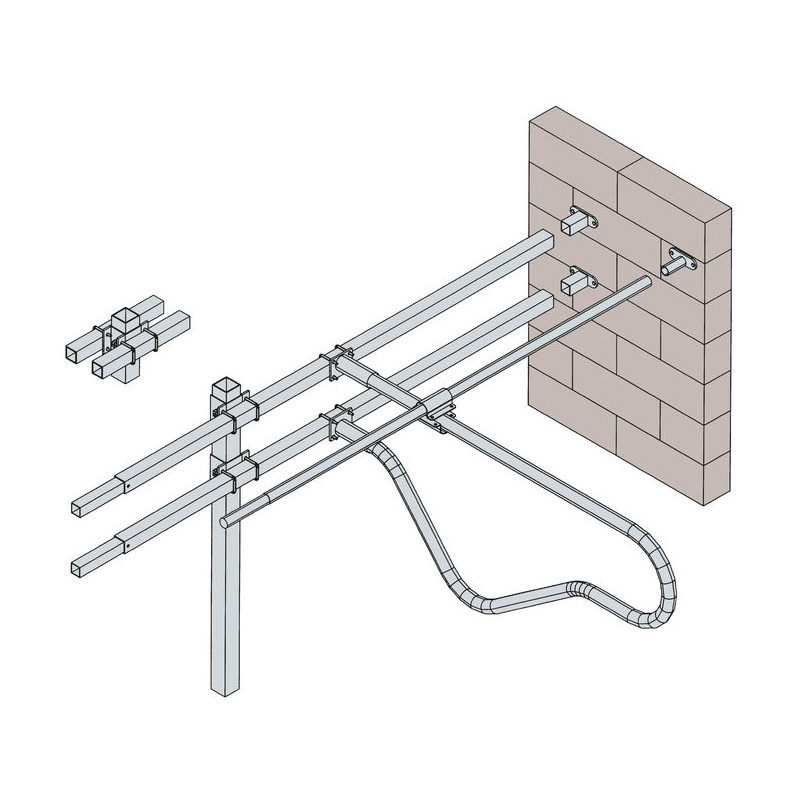 Poutre renforcée carré 60 mm pour installation de bat-flancs de logette