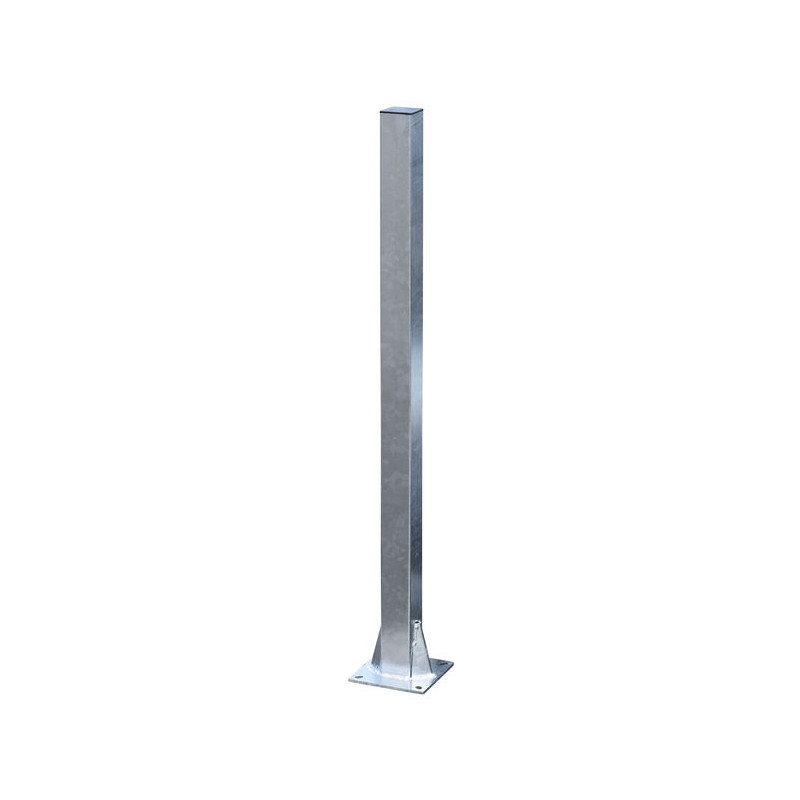 Poteau carré 80x80 mm sur platine