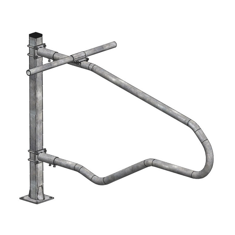 Poteau carré 80x80 mm sur platine