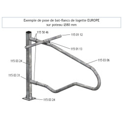 Bat-flanc de logette vache adulte - EUROPE - L.2200 x h.840 mm